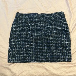 J crew tweed silver and navy mini skirt
